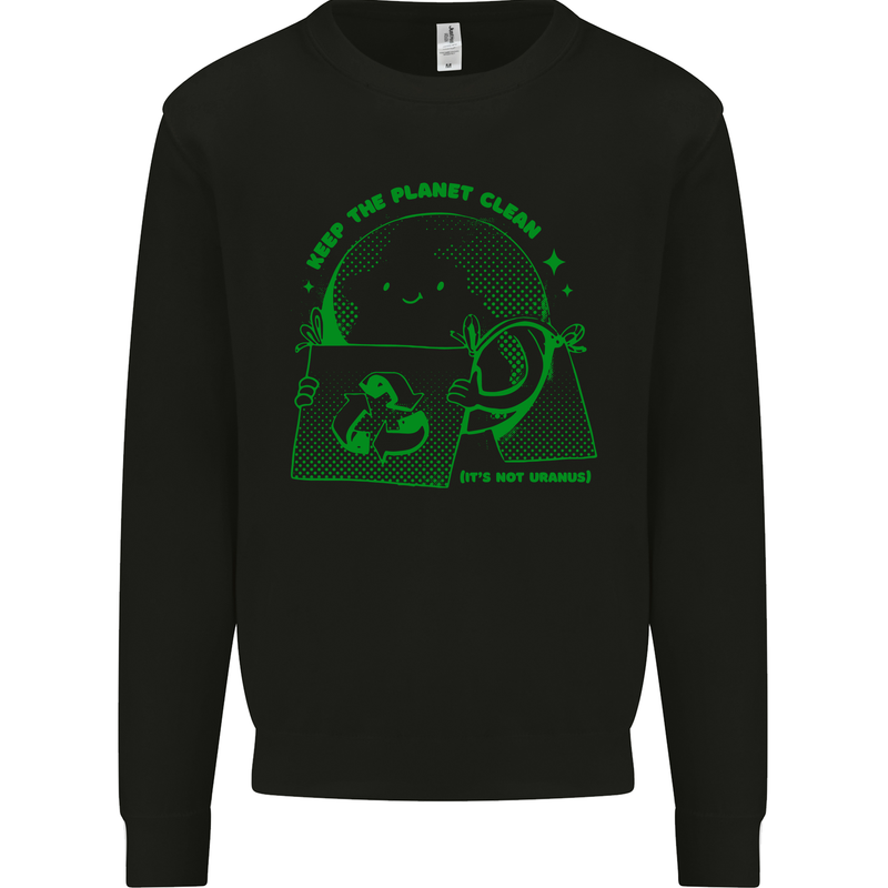 Keep the Planet Clean Climate Change Kids Sweatshirt Jumper Black