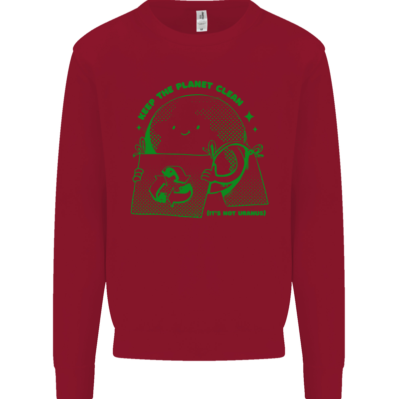 Keep the Planet Clean Climate Change Kids Sweatshirt Jumper Red