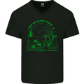 Keep the Planet Clean Climate Change Mens V-Neck Cotton T-Shirt Black