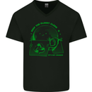 Keep the Planet Clean Climate Change Mens V-Neck Cotton T-Shirt Black