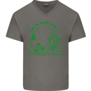 Keep the Planet Clean Climate Change Mens V-Neck Cotton T-Shirt Charcoal
