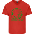 Keep the Planet Clean Climate Change Mens V-Neck Cotton T-Shirt Red