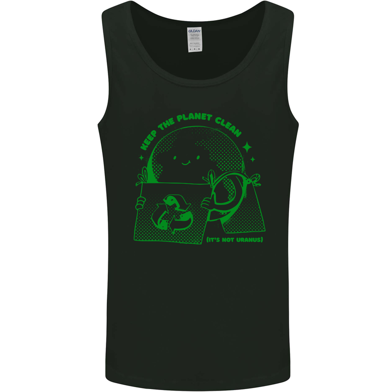 Keep the Planet Clean Climate Change Mens Vest Tank Top Black