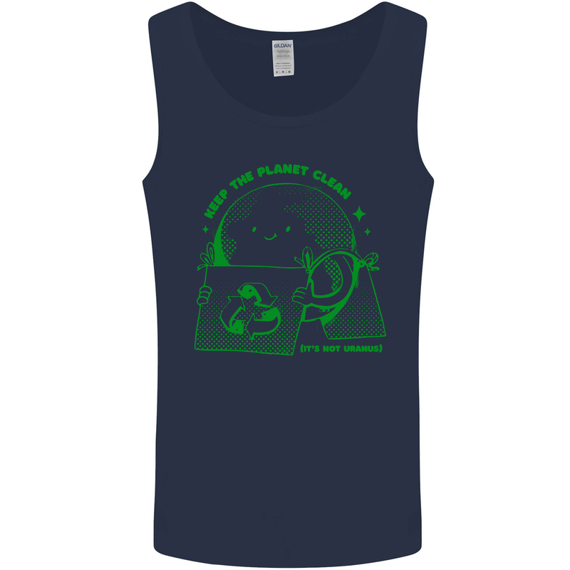 Keep the Planet Clean Climate Change Mens Vest Tank Top Navy Blue