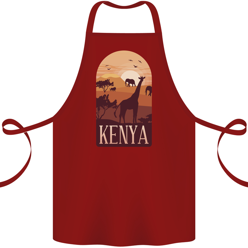 Kenya Safari Cotton Apron 100% Organic Maroon