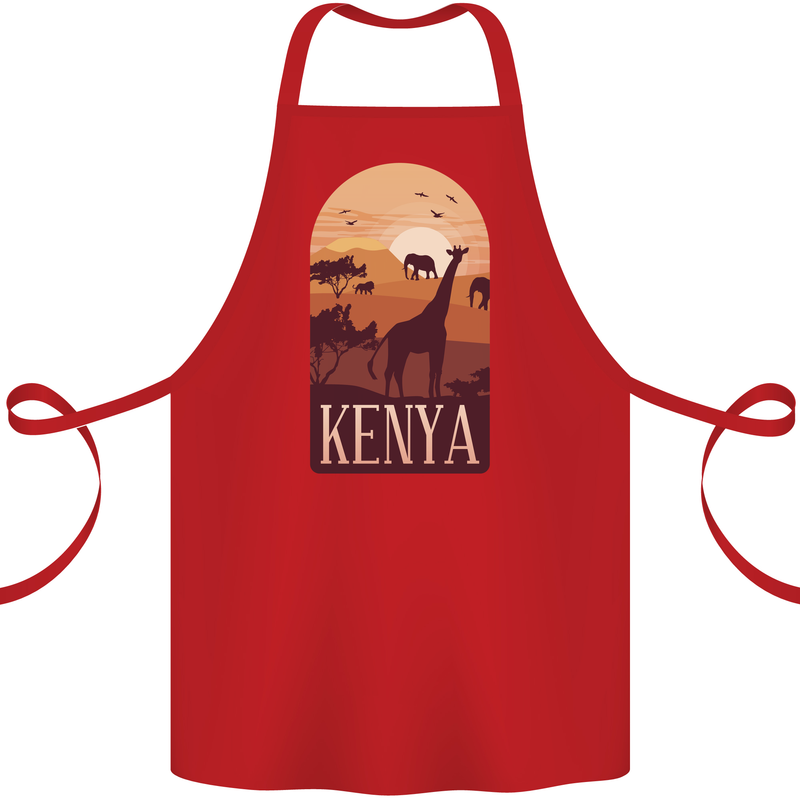 Kenya Safari Cotton Apron 100% Organic Red