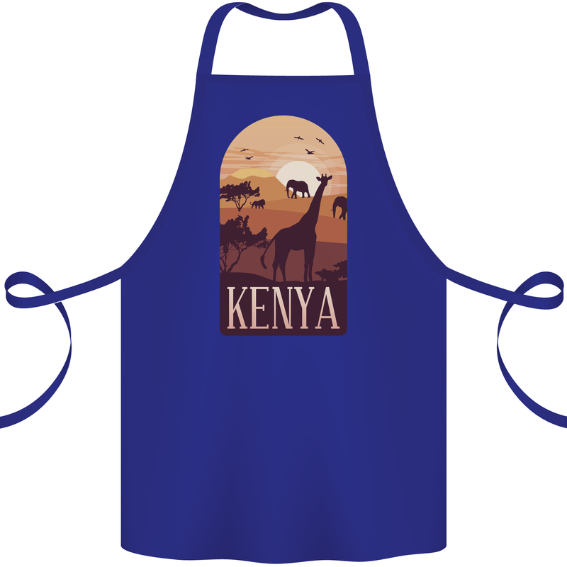 Kenya Safari Cotton Apron 100% Organic Royal Blue