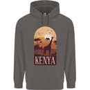 Kenya Safari Mens 80% Cotton Hoodie Charcoal