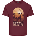 Kenya Safari Mens Cotton T-Shirt Tee Top Maroon