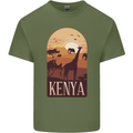 Kenya Safari Mens Cotton T-Shirt Tee Top Military Green