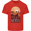 Kenya Safari Mens Cotton T-Shirt Tee Top Red