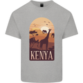 Kenya Safari Mens Cotton T-Shirt Tee Top Sports Grey
