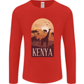 Kenya Safari Mens Long Sleeve T-Shirt Red
