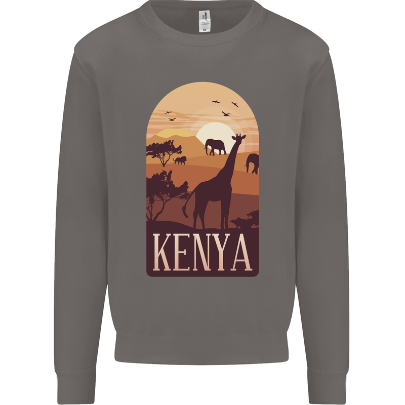 Kenya Safari Mens Sweatshirt Jumper Charcoal