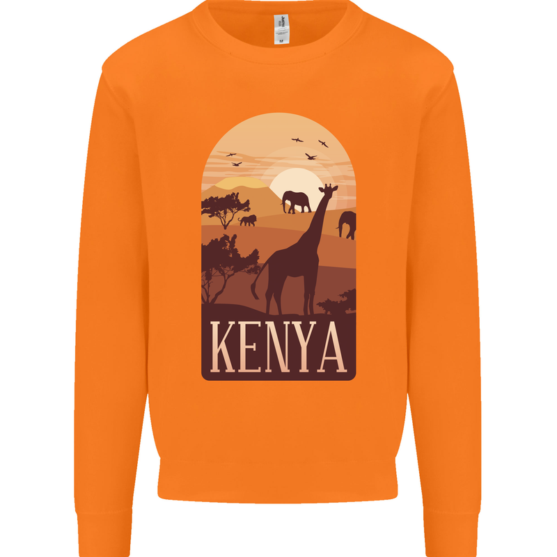 Kenya Safari Mens Sweatshirt Jumper Orange