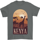Kenya Safari Mens T-Shirt 100% Cotton Charcoal