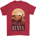 Kenya Safari Mens T-Shirt 100% Cotton Red