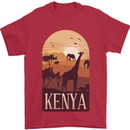 Kenya Safari Mens T-Shirt 100% Cotton Red