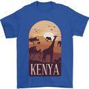 Kenya Safari Mens T-Shirt 100% Cotton Royal Blue