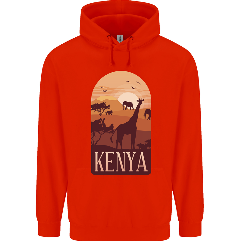 Kenya Safari Souvenir Childrens Kids Hoodie Bright Red