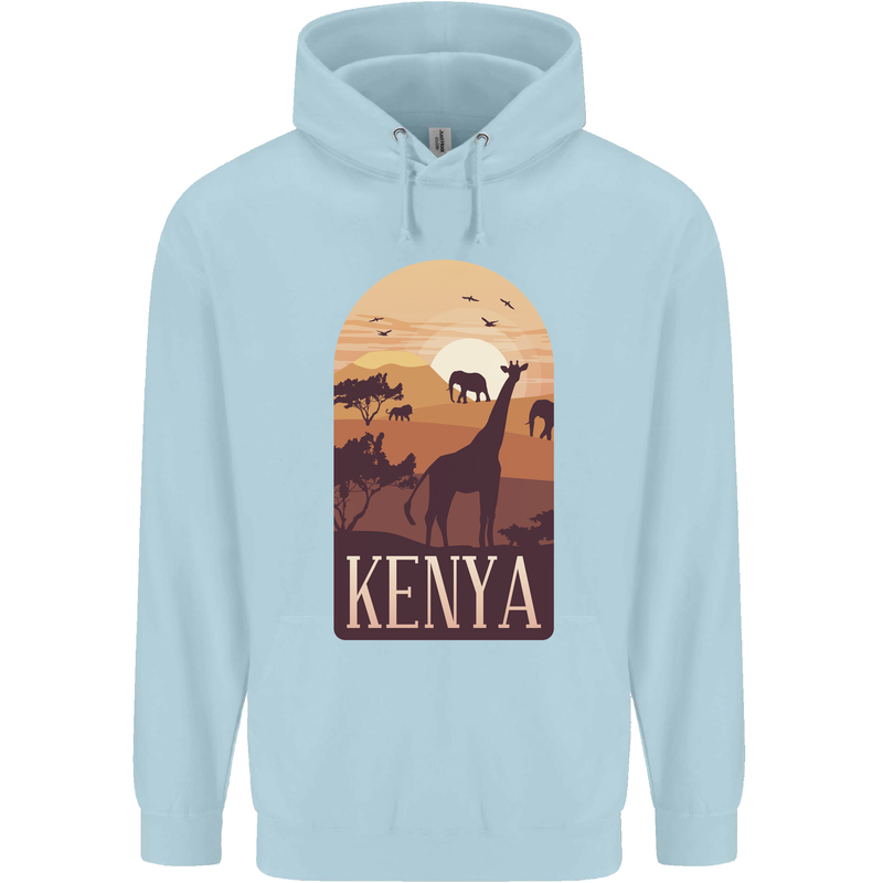 Kenya Safari Souvenir Childrens Kids Hoodie Light Blue