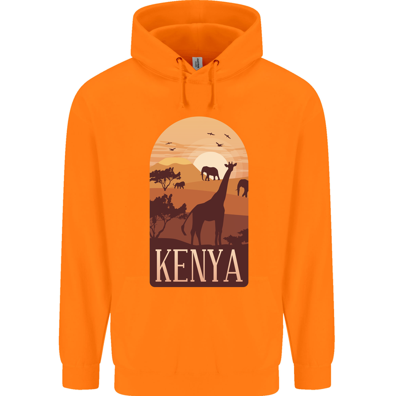 Kenya Safari Souvenir Childrens Kids Hoodie Orange