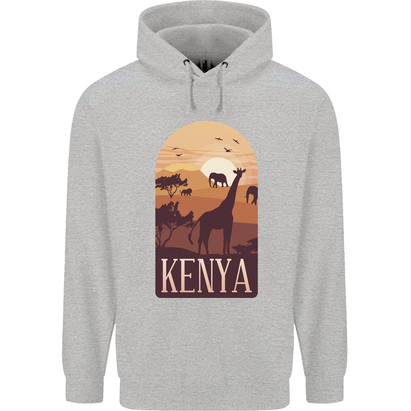 Kenya Safari Souvenir Childrens Kids Hoodie Sports Grey