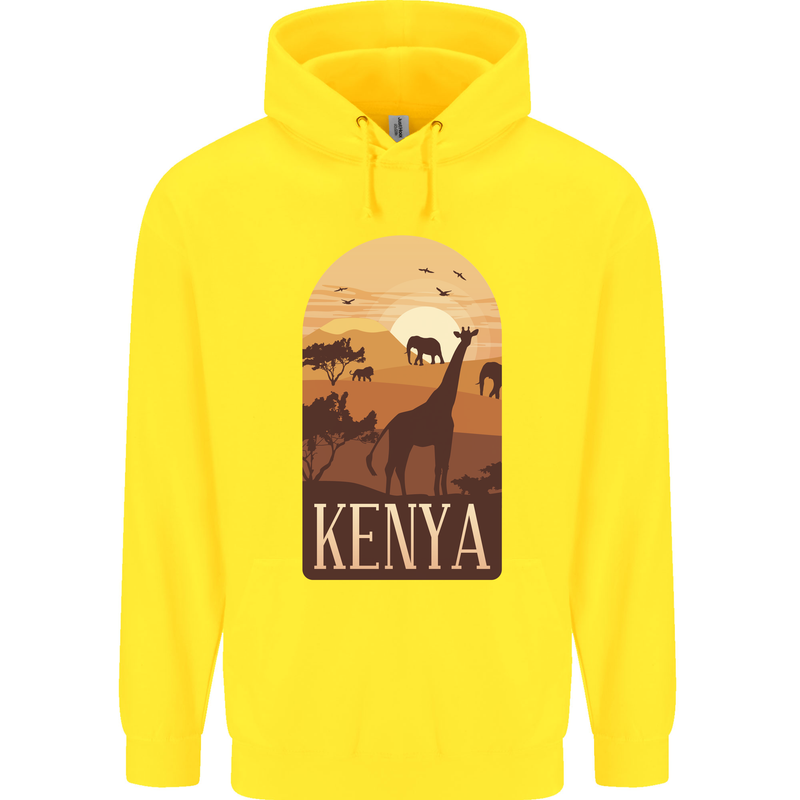 Kenya Safari Souvenir Childrens Kids Hoodie Yellow