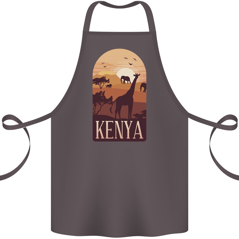 Kenya Safari Souvenir Cotton Apron 100% Organic Dark Grey