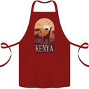 Kenya Safari Souvenir Cotton Apron 100% Organic Maroon