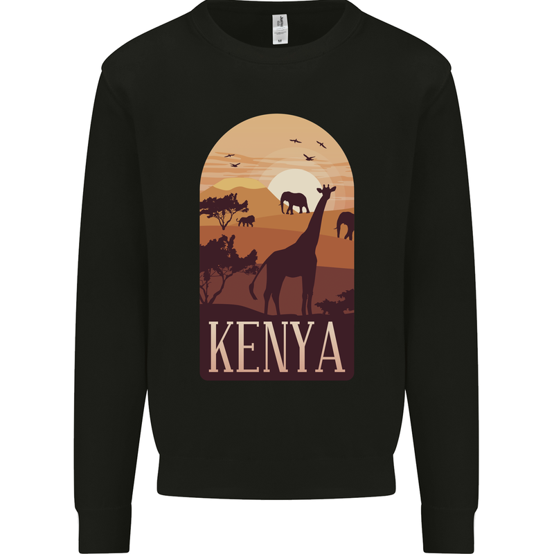 Kenya Safari Souvenir Kids Sweatshirt Jumper Black