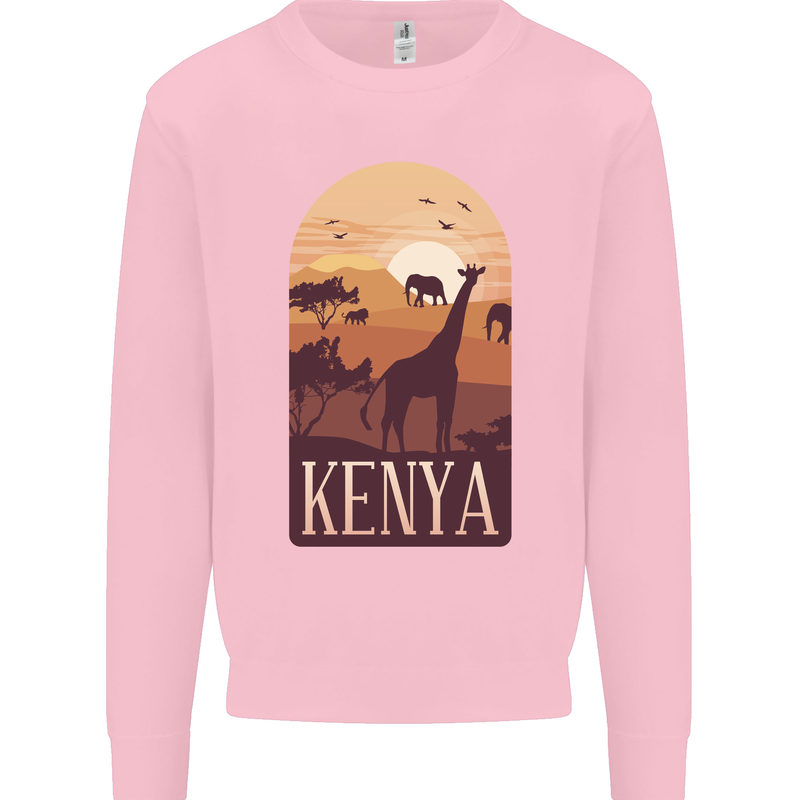 Kenya Safari Souvenir Kids Sweatshirt Jumper Light Pink