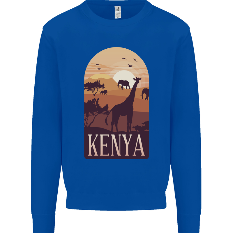 Kenya Safari Souvenir Kids Sweatshirt Jumper Royal Blue