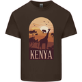 Kenya Safari Souvenir Mens Cotton T-Shirt Tee Top Dark Chocolate