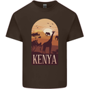 Kenya Safari Souvenir Mens Cotton T-Shirt Tee Top Dark Chocolate