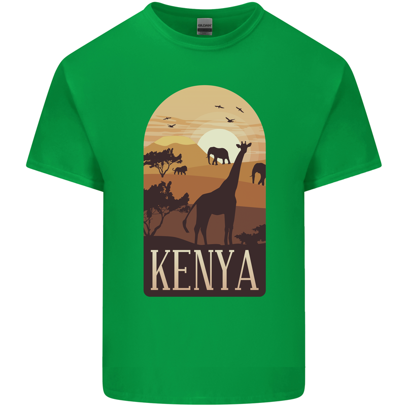 Kenya Safari Souvenir Mens Cotton T-Shirt Tee Top Irish Green