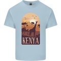 Kenya Safari Souvenir Mens Cotton T-Shirt Tee Top Light Blue