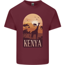Kenya Safari Souvenir Mens Cotton T-Shirt Tee Top Maroon