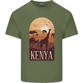 Kenya Safari Souvenir Mens Cotton T-Shirt Tee Top Military Green