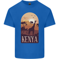 Kenya Safari Souvenir Mens Cotton T-Shirt Tee Top Royal Blue