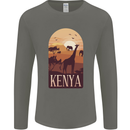 Kenya Safari Souvenir Mens Long Sleeve T-Shirt Charcoal