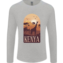 Kenya Safari Souvenir Mens Long Sleeve T-Shirt Sports Grey