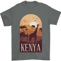 Kenya Safari Souvenir Mens T-Shirt 100% Cotton Charcoal