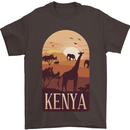 Kenya Safari Souvenir Mens T-Shirt 100% Cotton Dark Chocolate