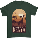 Kenya Safari Souvenir Mens T-Shirt 100% Cotton Forest Green