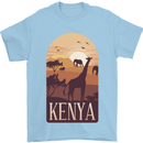 Kenya Safari Souvenir Mens T-Shirt 100% Cotton Light Blue