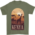 Kenya Safari Souvenir Mens T-Shirt 100% Cotton Military Green