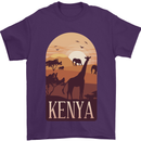 Kenya Safari Souvenir Mens T-Shirt 100% Cotton Purple
