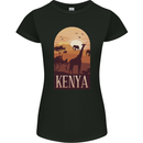 Kenya Safari Souvenir Womens Petite Cut T-Shirt Black