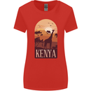Kenya Safari Souvenir Womens Wider Cut T-Shirt Red